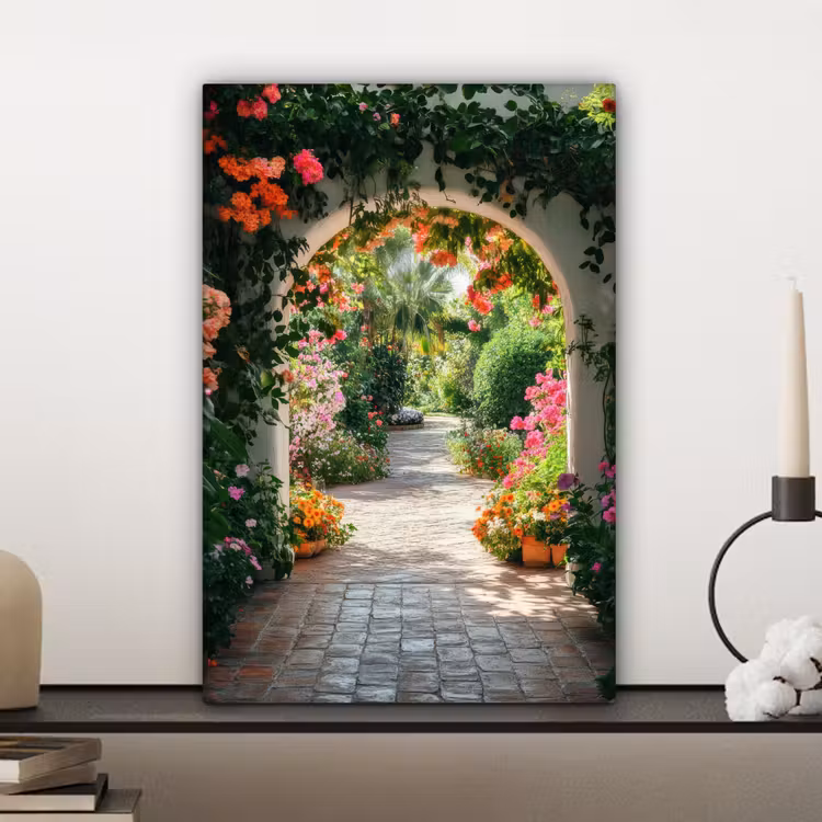 Doorkijk - Bloemen - Natuur - Bloementuin canvas 2cm klein -sfeer6