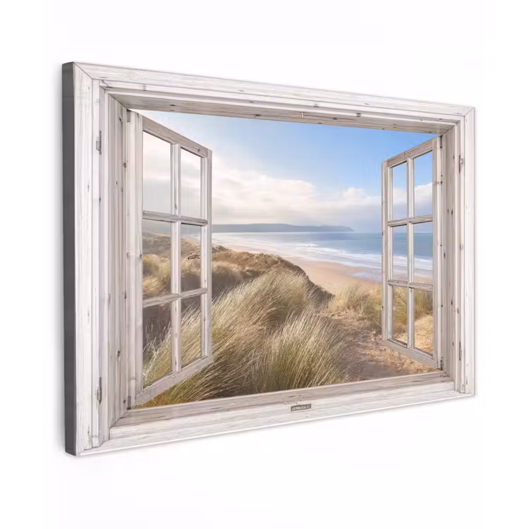 Doorkijk - Zee - Strand - Duinen canvas 2cm klein -z3d