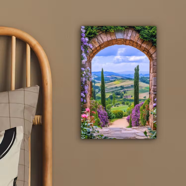 Doorkijk - Toscane - Landschap - Poort canvas 2cm klein -sfeer3