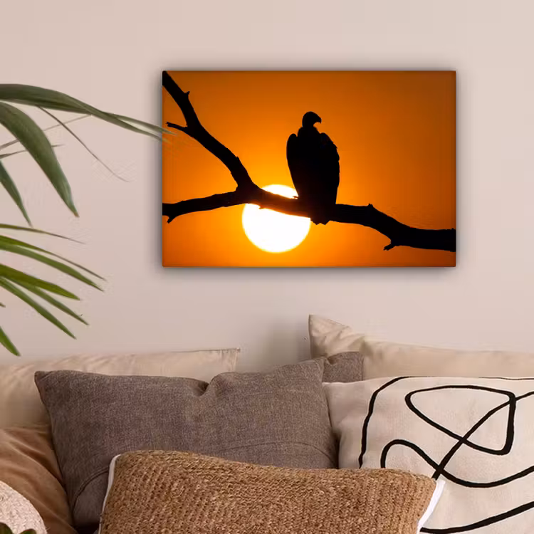 Gier - Tak - Zon - Oranje canvas 2cm klein -sfeer1