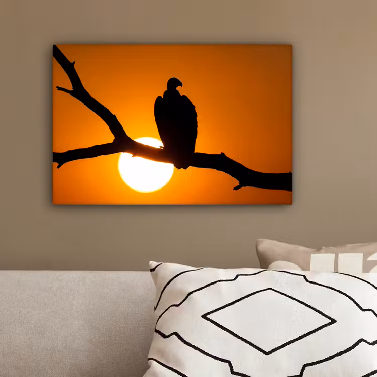 Gier - Tak - Zon - Oranje canvas 2cm klein -sfeer3