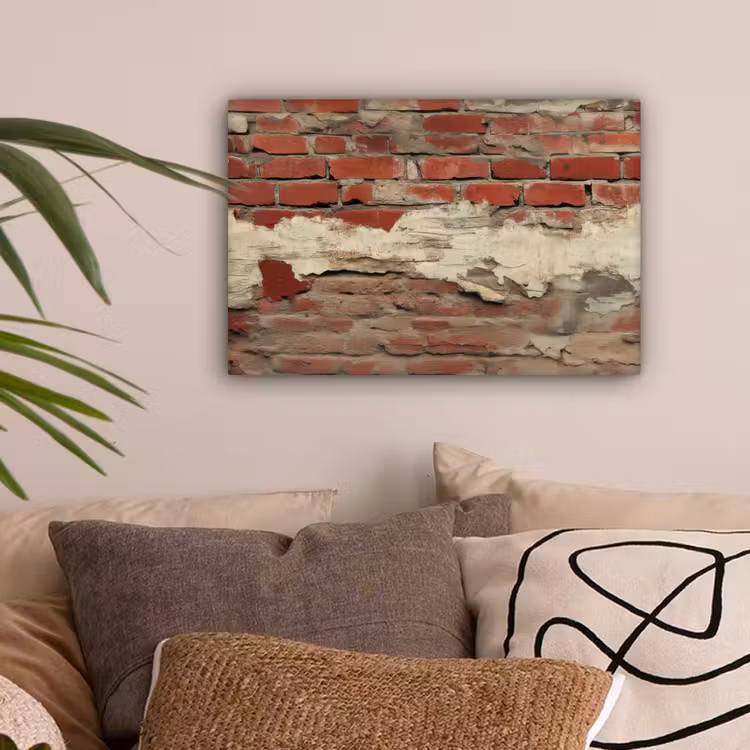 Muur - Baksteen - Verweerd canvas 2cm klein -sfeer1
