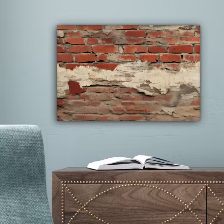 Muur - Baksteen - Verweerd canvas 2cm klein -sfeer4