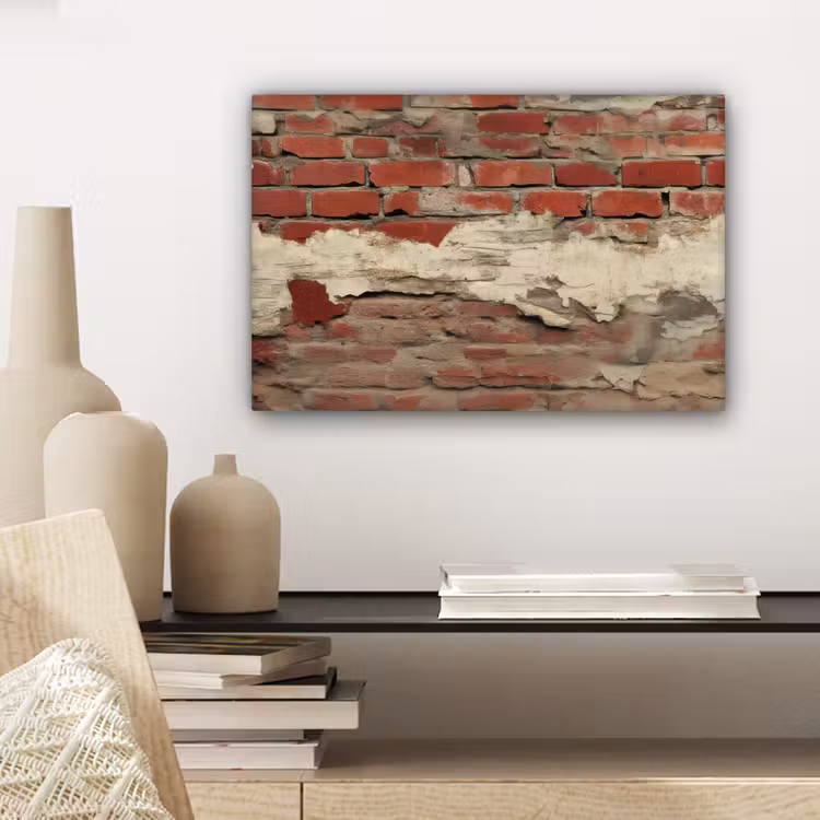 Muur - Baksteen - Verweerd canvas 2cm klein -sfeer6
