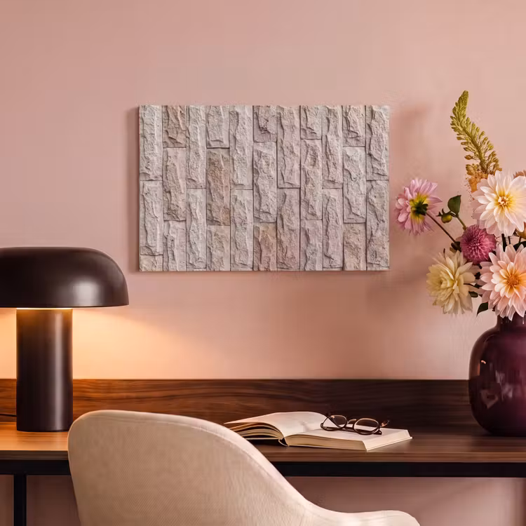 Muur - Steen - Ruw - Beige - Textuur canvas 2cm klein -sfeer4