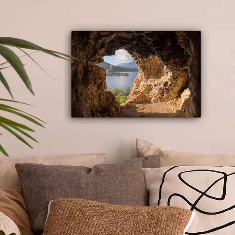 Water - Grot - Natuur - Landschap canvas 2cm klein -sfeer1