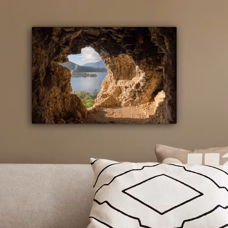 Water - Grot - Natuur - Landschap canvas 2cm klein -sfeer3