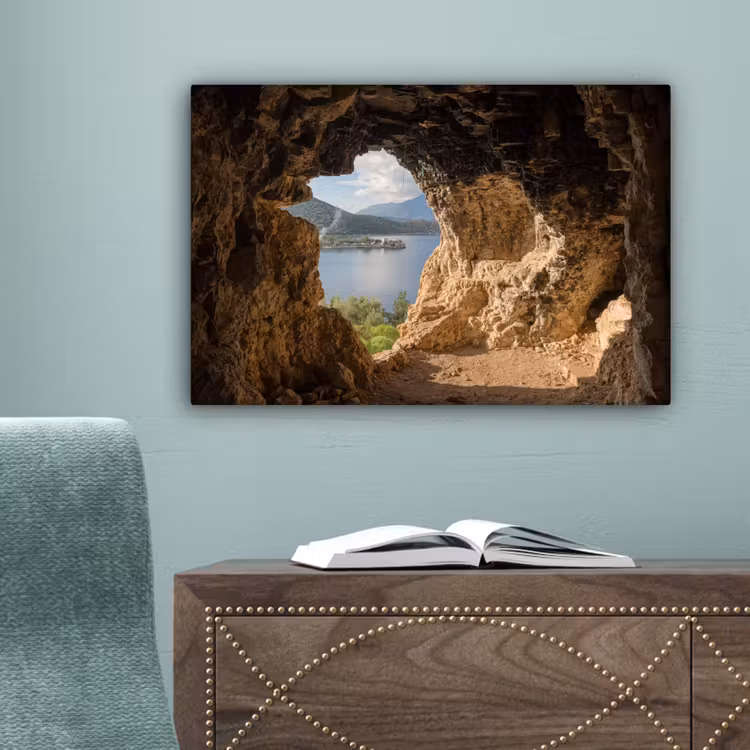 Water - Grot - Natuur - Landschap canvas 2cm klein -sfeer4