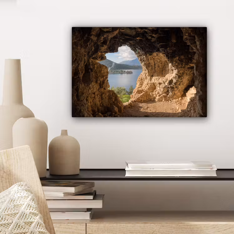 Water - Grot - Natuur - Landschap canvas 2cm klein -sfeer6