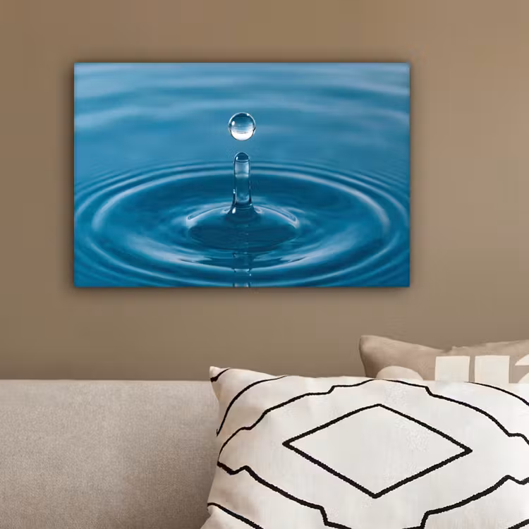 Waterdruppel - Water - Oppervlakte canvas 2cm klein -sfeer3