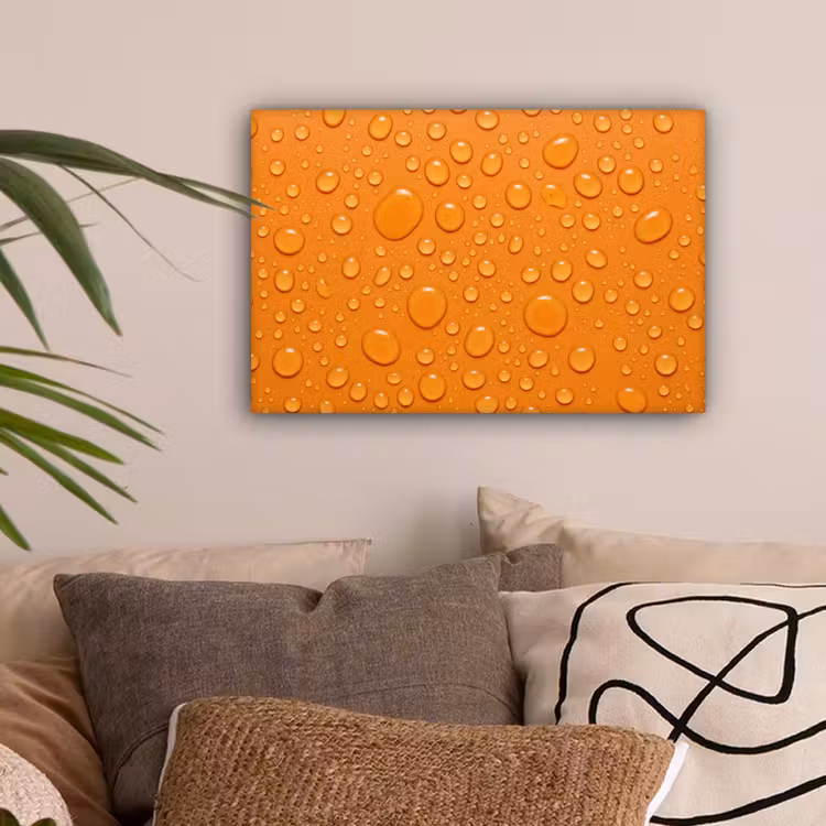 Water - Druppels - Oranje canvas 2cm klein -sfeer1