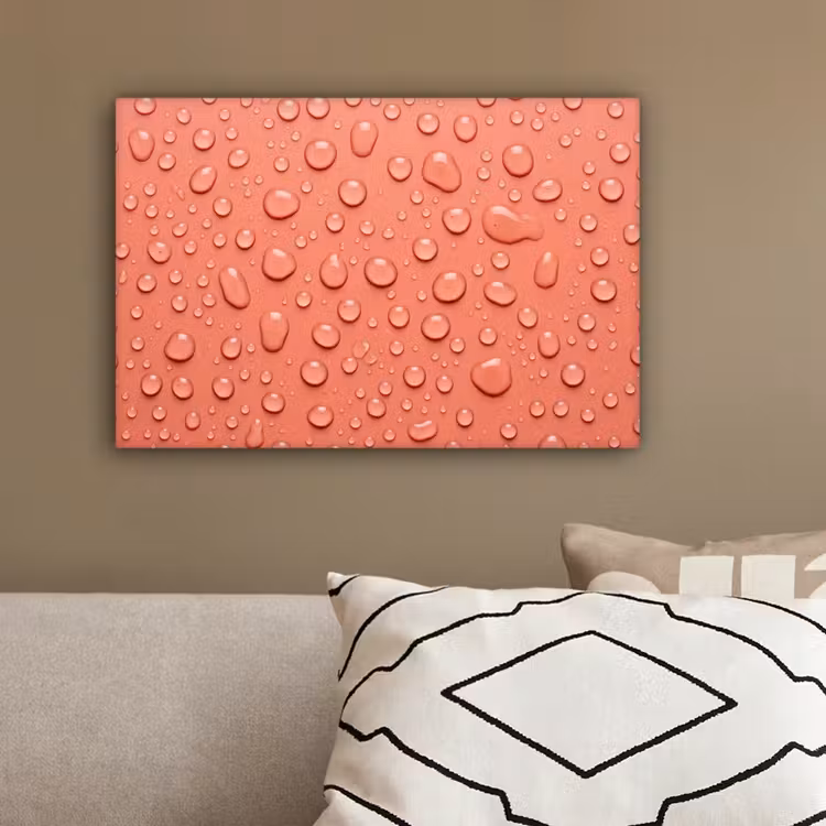 Water - Druppels - Roze canvas 2cm klein -sfeer3