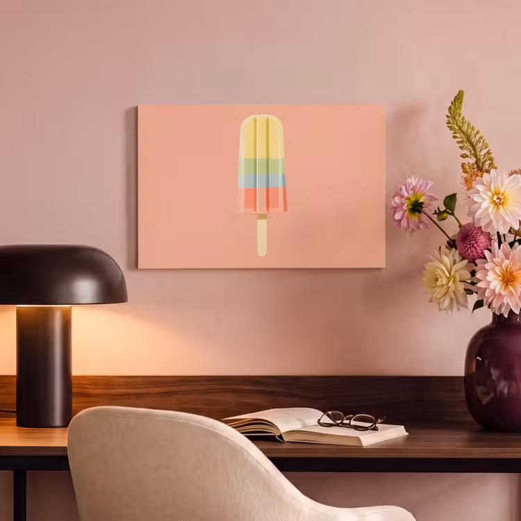 Waterijsje - Pasteltinten - Minimalistisch canvas 2cm klein -sfeer4