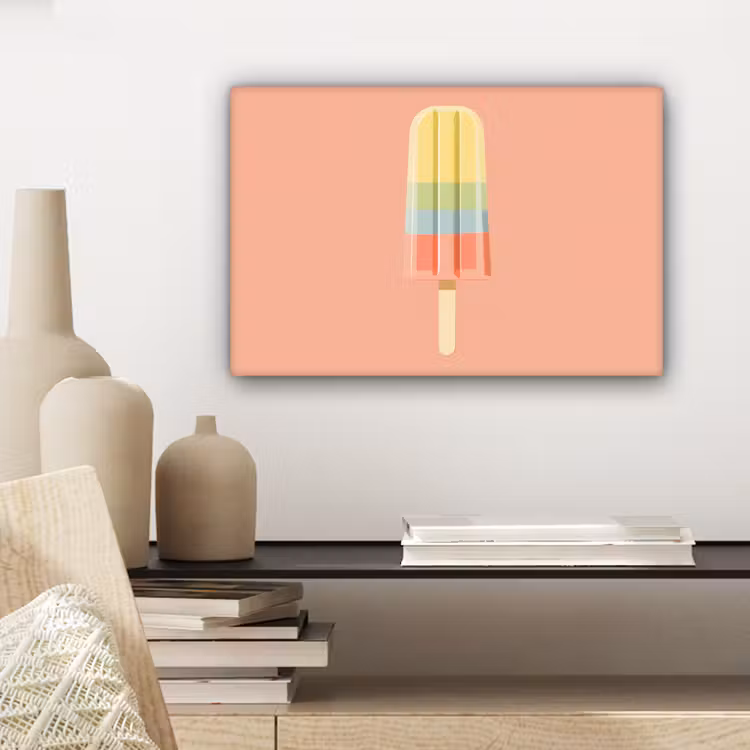 Waterijsje - Pasteltinten - Minimalistisch canvas 2cm klein -sfeer6