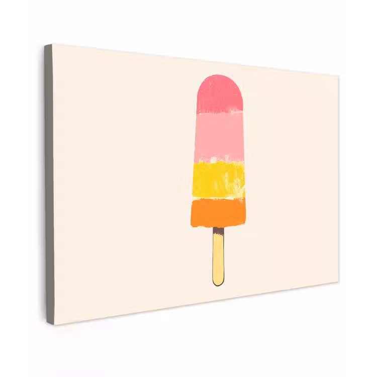 Waterijsje - Retro - Stokje - Roze canvas 2cm klein -z3d