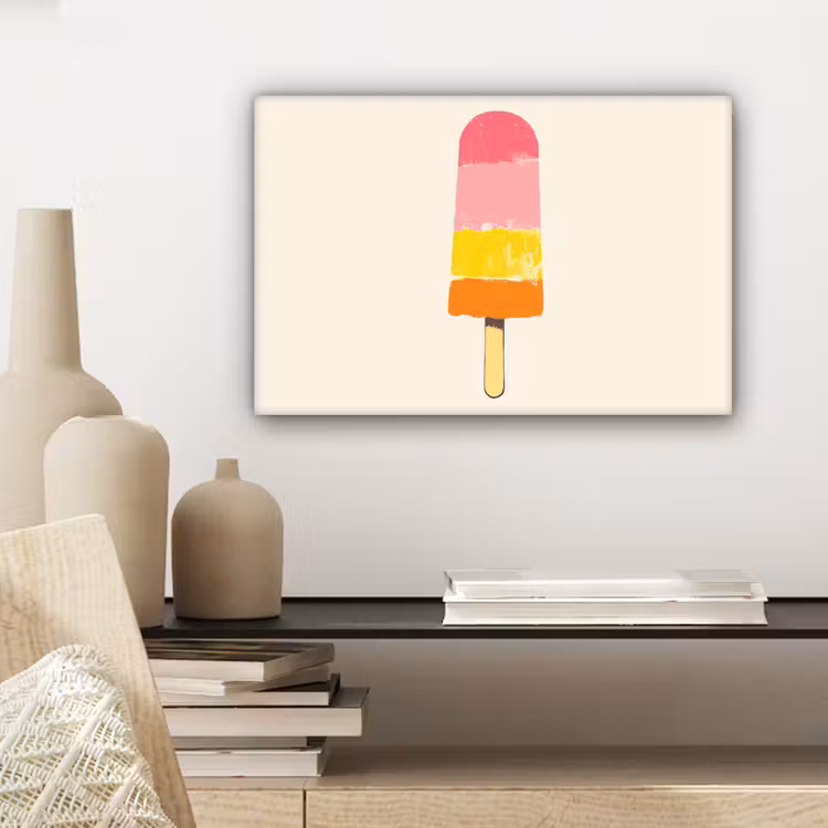 Waterijsje - Retro - Stokje - Roze canvas 2cm klein -sfeer6