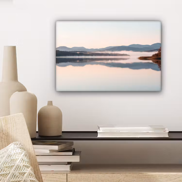 Water - Bomen - Mistlaag canvas 2cm klein -sfeer6