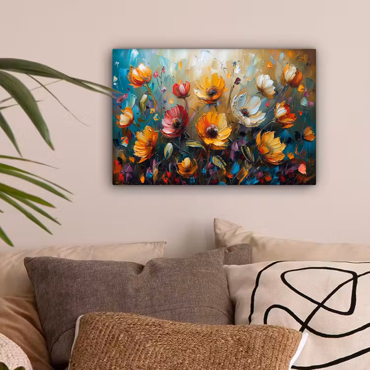 Watercolor - Bloemen - Kunst - Modern canvas 2cm klein -sfeer1