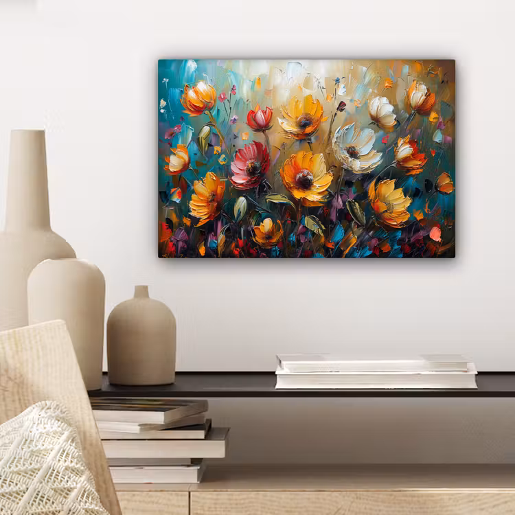 Watercolor - Bloemen - Kunst - Modern canvas 2cm klein -sfeer6