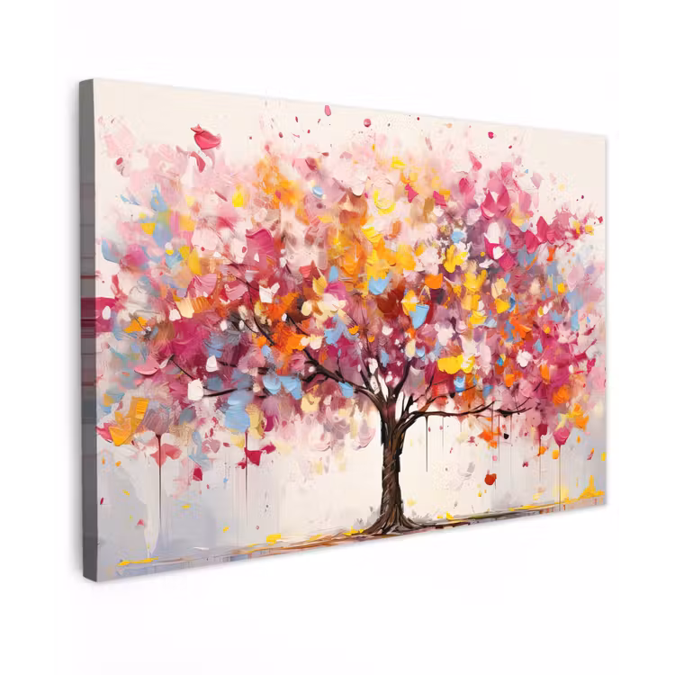 Aquarel - Boom - Kunst - Abstract canvas 2cm klein -z3d