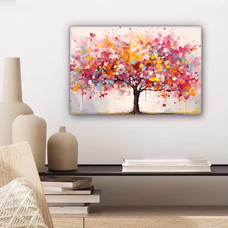 Aquarel - Boom - Kunst - Abstract canvas 2cm klein -sfeer6