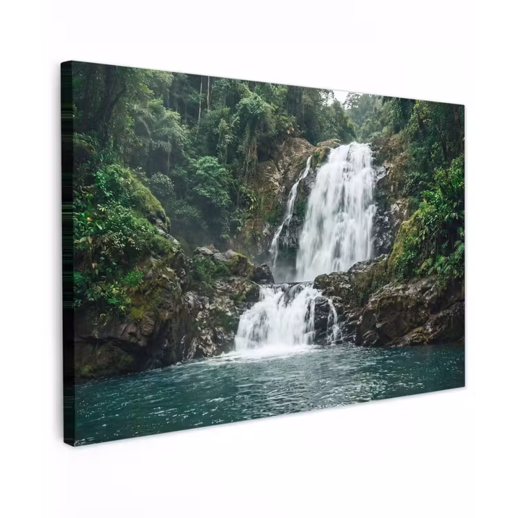 Waterval - Bos - Natuur - Groen canvas 2cm klein -z3d