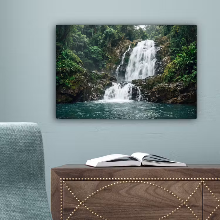Waterval - Bos - Natuur - Groen canvas 2cm klein -sfeer4