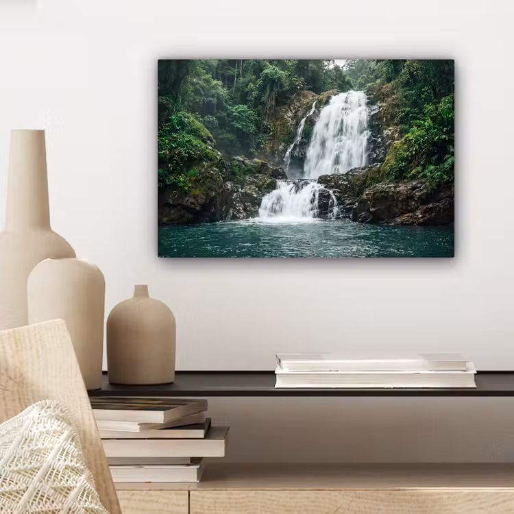 Waterval - Bos - Natuur - Groen canvas 2cm klein -sfeer6