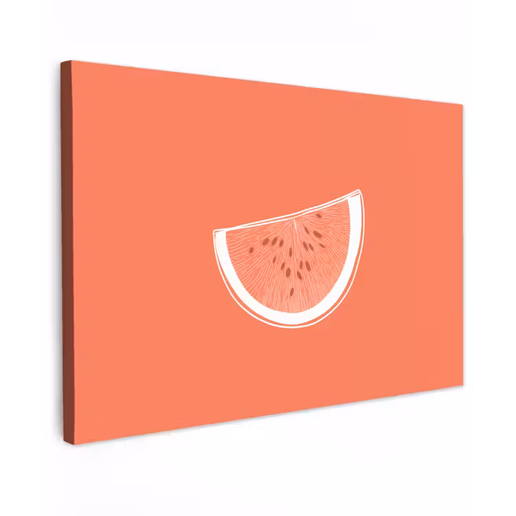 Watermeloen - Lijnen - Koraalrood canvas 2cm klein -z3d
