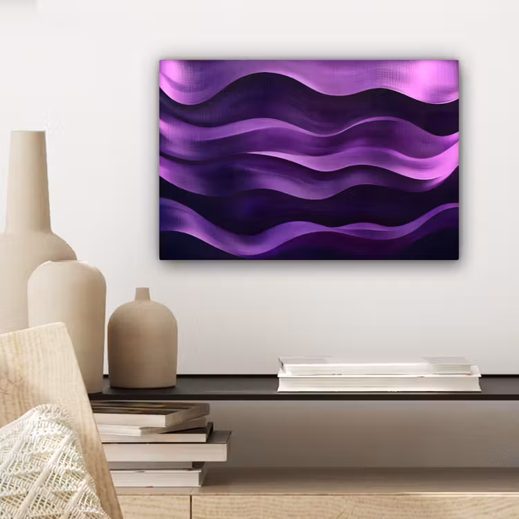 Golven - Abstract - Paars canvas 2cm klein -sfeer6