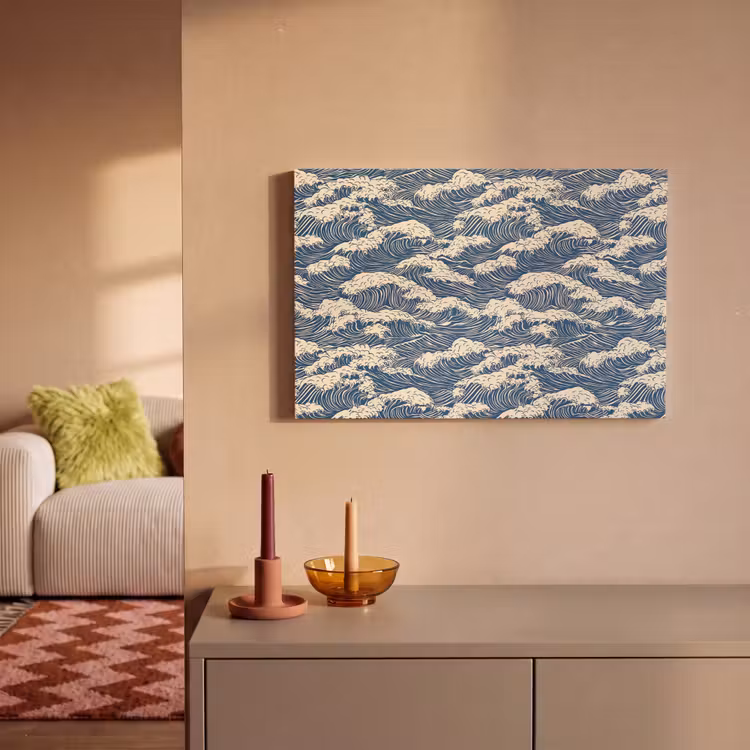Golven - Klassiek - Blauw canvas 2cm klein 34 -sfeer1