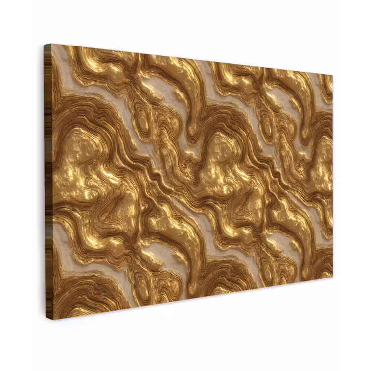 Golven - Organisch - Goud - Crème canvas 2cm klein 34 -z3d