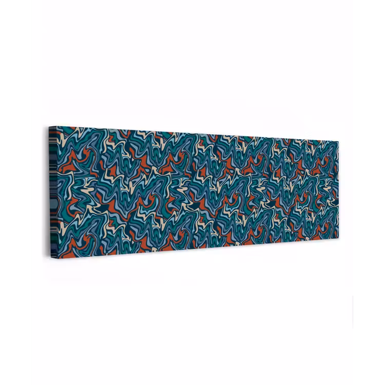 Golven - Retro - Blauw - Patroon canvas 2cm klein 828 -z3d