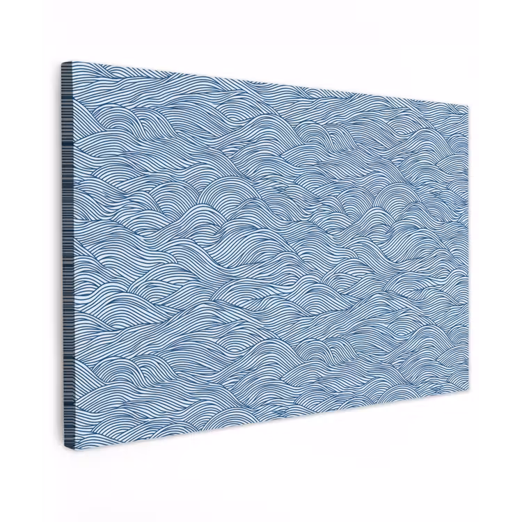 Golven - Ritmisch - Blauw canvas 2cm klein 34 -z3d