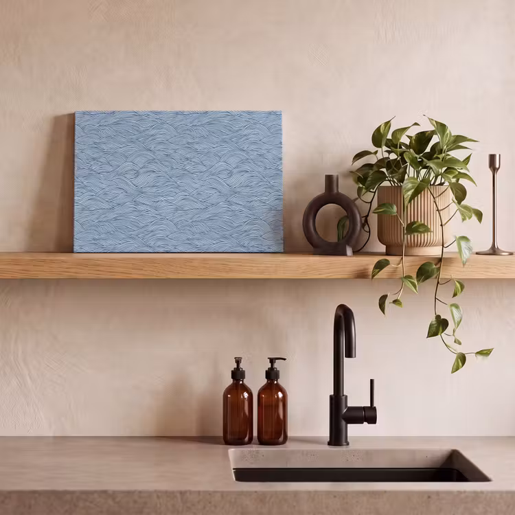 Golven - Ritmisch - Blauw canvas 2cm klein 34 -sfeer3