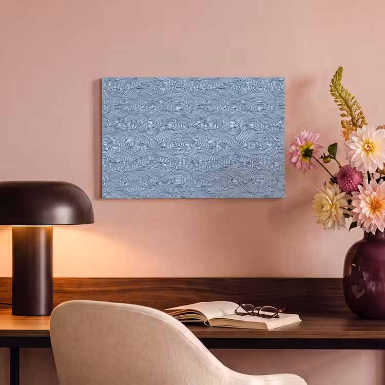 Golven - Ritmisch - Blauw canvas 2cm klein 34 -sfeer4