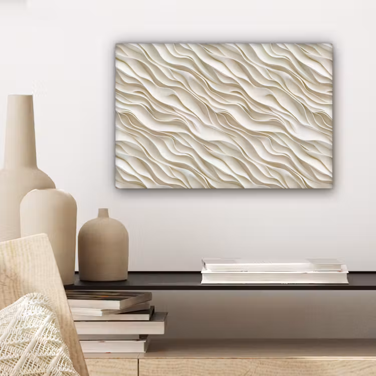 Golven - Wit - Minimalistisch canvas 2cm klein 34 -sfeer6
