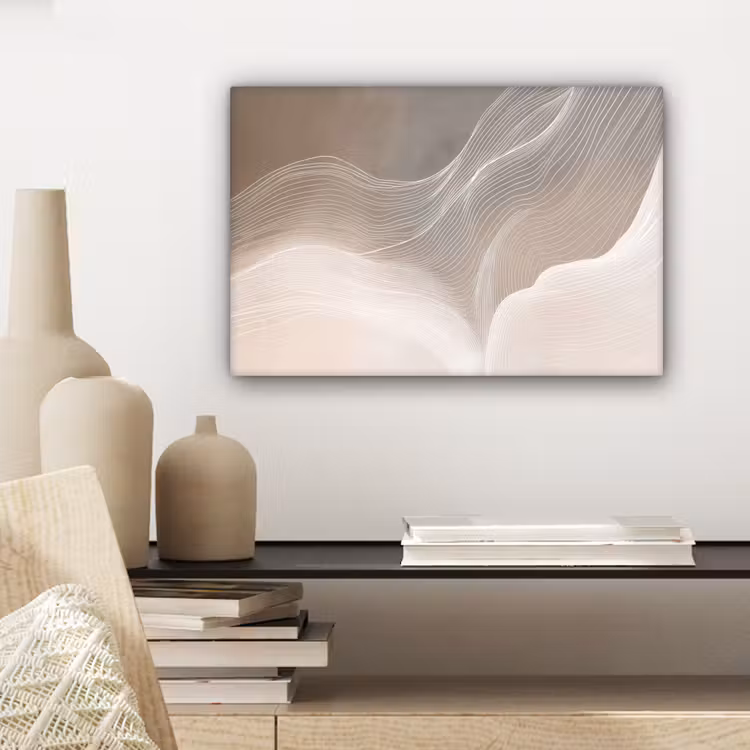 Golvende lijnen - Luchtstromen - Harmonieus canvas 2cm klein -sfeer6