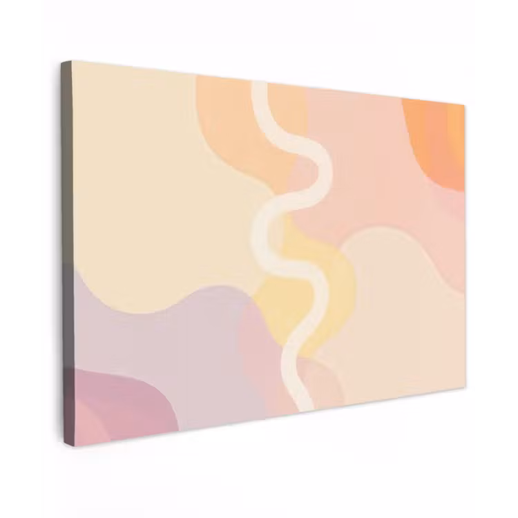 Golvende vormen - Abstract - pastel canvas 2cm klein -z3d