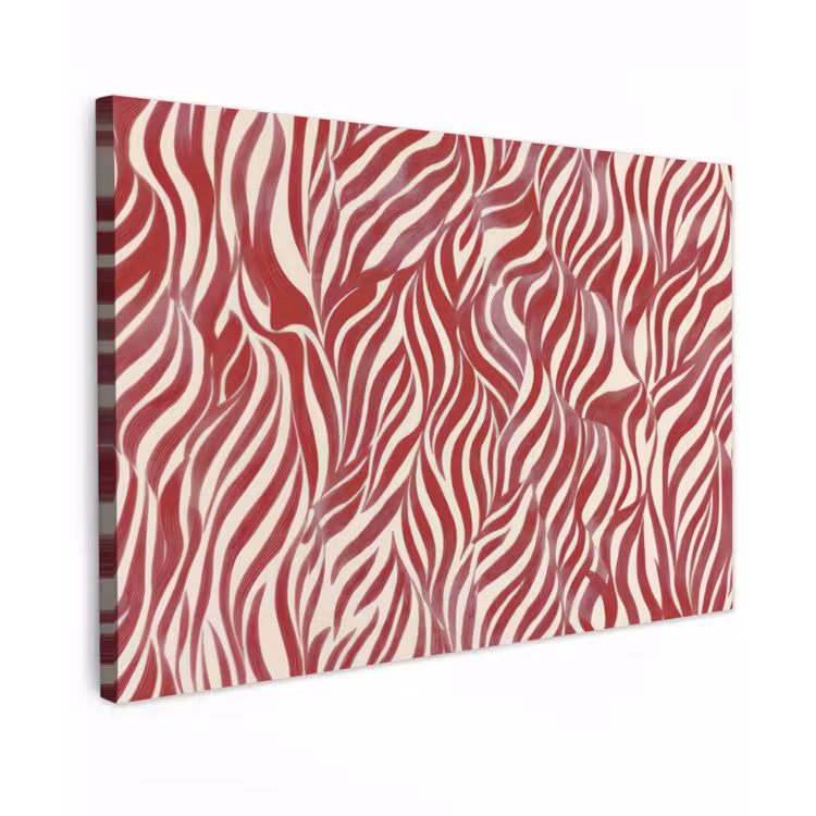 Golvende vormen - Abstract - Rood canvas 2cm klein -z3d