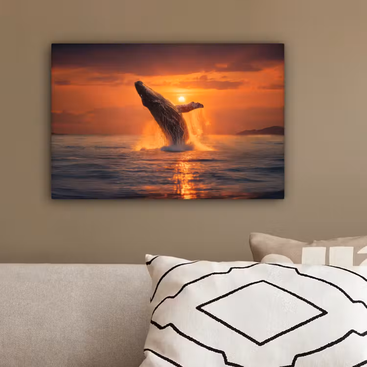 Walvis - Zon - Zee canvas 2cm klein -sfeer3