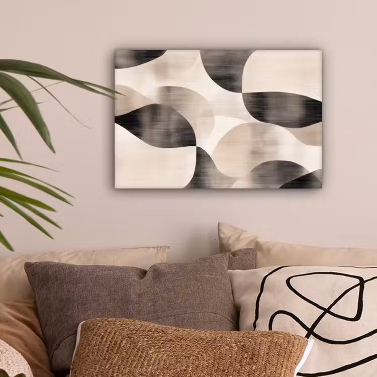 Grillige vormen - Subtiele overgangen - Dynamisch canvas 2cm klein -sfeer1
