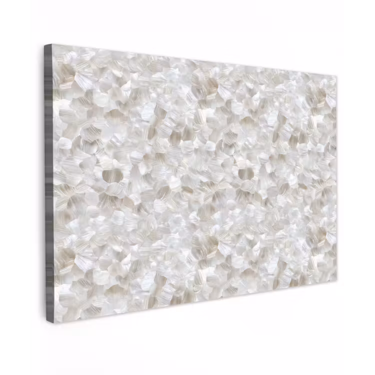 Wit - Penseelstreken - Reliëfeffect canvas 2cm klein 34 -z3d