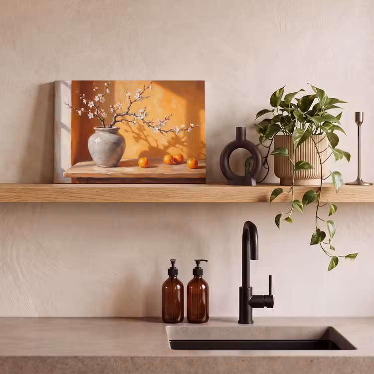 Canvas Print - White Flowers - Still Life - Witte bloemen - Stilleven canvas 2cm klein