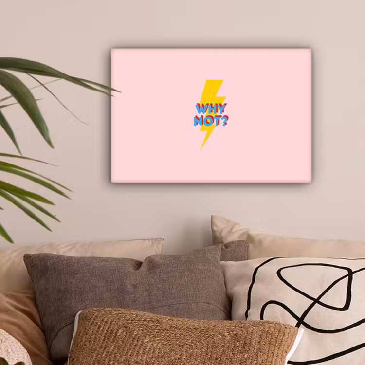 Why not - Bliksem - Roze canvas 2cm klein -z3d
