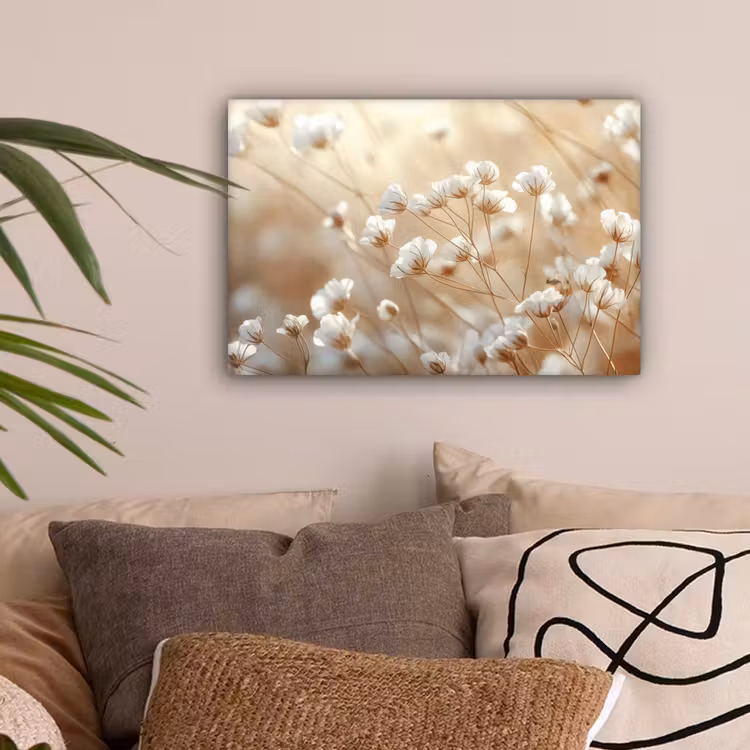 Wilde - Bloemen - Wit canvas 2cm klein -sfeer1