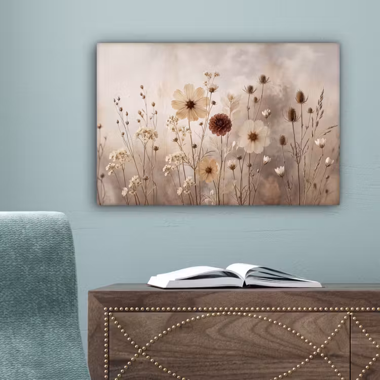 Wilde bloemen - Botanisch - Vintage - Natuur - Rustiek canvas 2cm klein -sfeer4