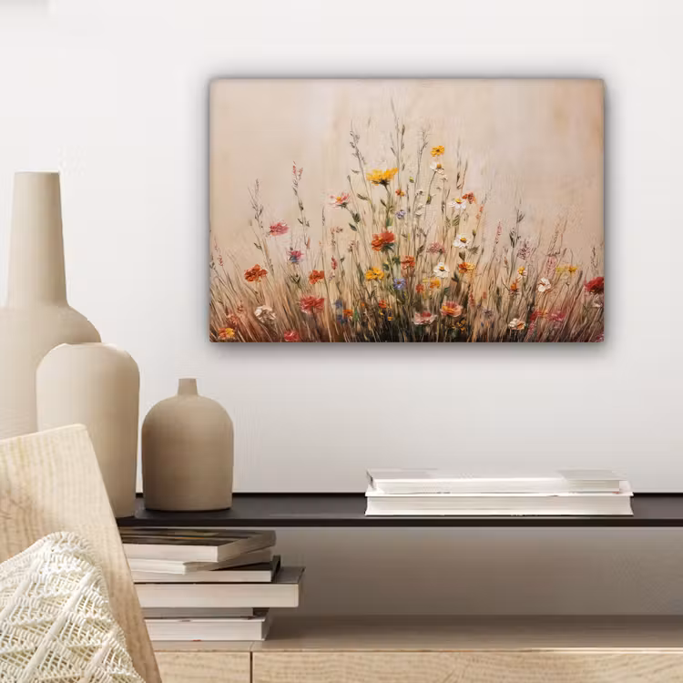 Wilde bloemen - Penseelstreken - Rustgevend canvas 2cm klein -sfeer6
