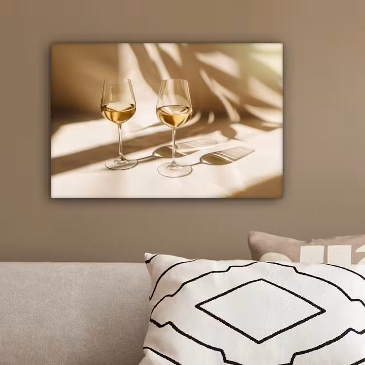 Wijn - Wijnglazen - Wit canvas 2cm klein -sfeer3