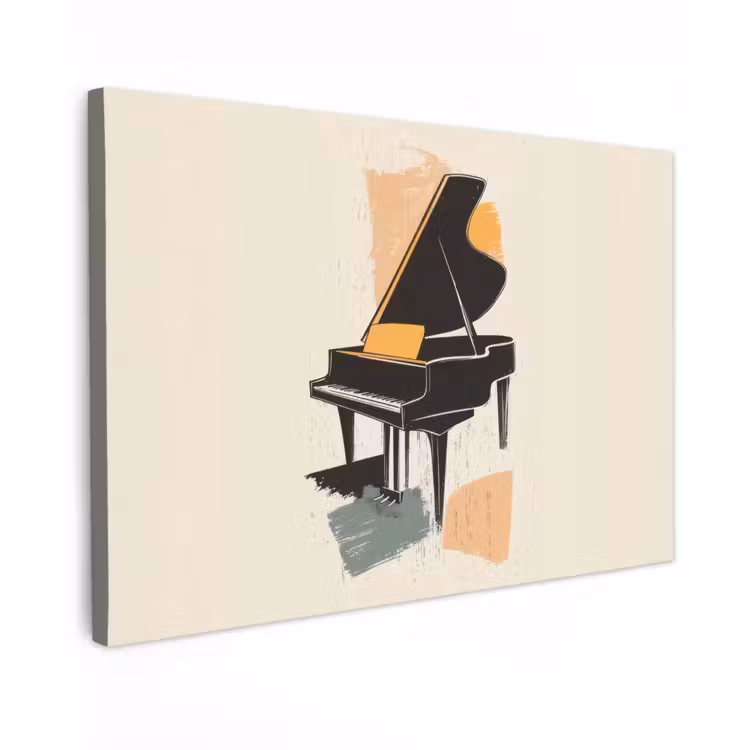 Vleugel - Zwart - Abstract - Illustratie canvas 2cm klein -z3d